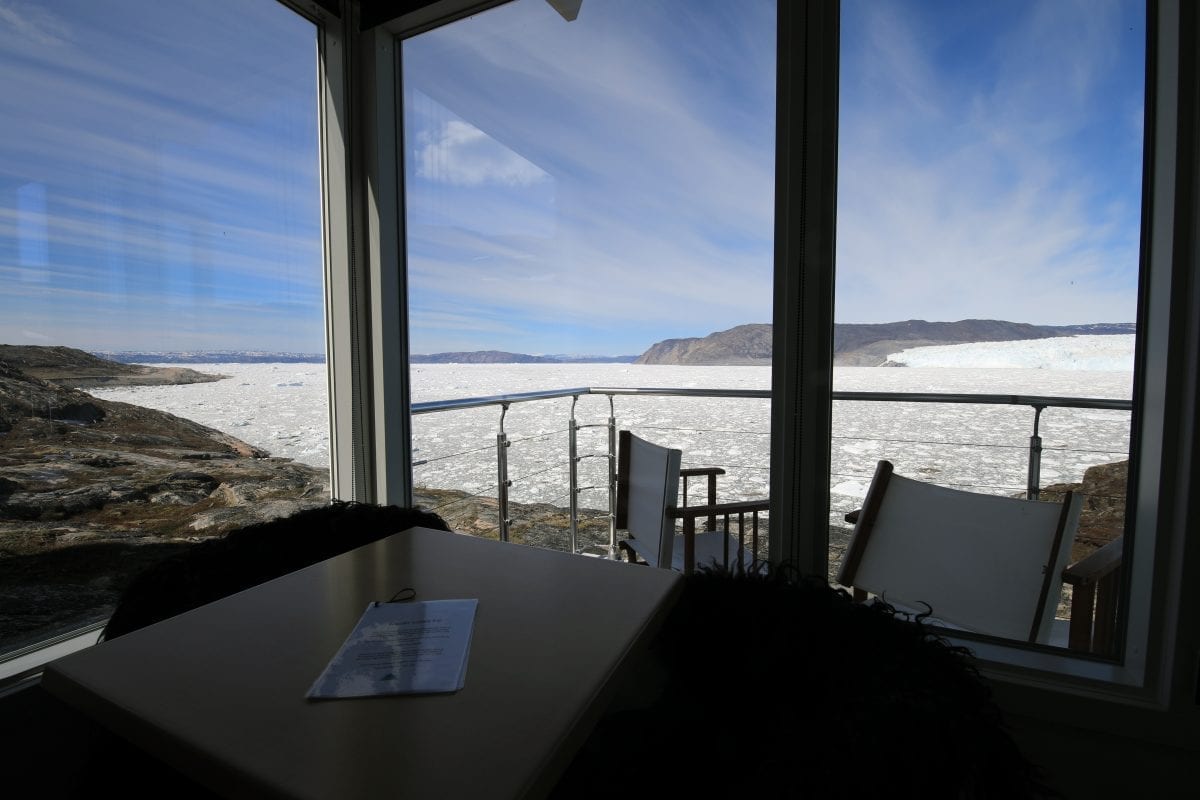 Amazing view from a comfort cabin at Eqi in Greenland - Photographer: Greenland Travel